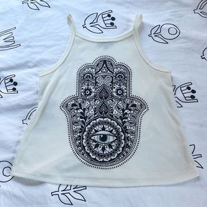 Charlotte Russe white hamsa tank top